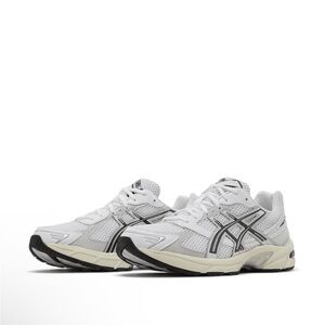 ASICS White and Black Athletic Shoes with Cushioned Sole